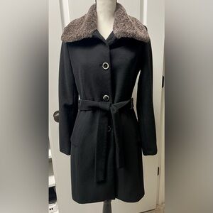 Wool belted coat Calvin Klein black XS
